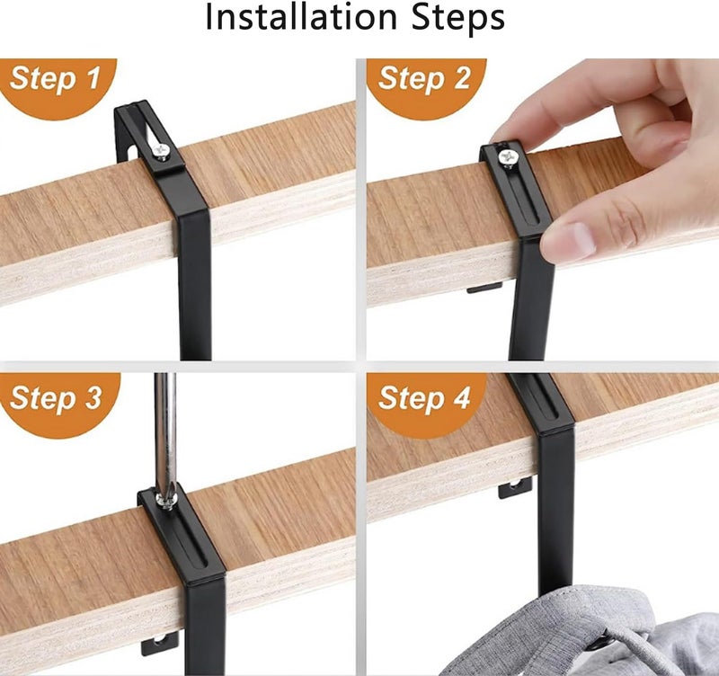 UtySty 2 Pack Coat Hooks Cubicle Wall Mount Double Hook Sturdy Adjustable Over Door Hanger for Cubicle Panel Partition Hanging Hats Bag Backpack Hoodie Sweater Jacket Purse Bathroom Bedroom Office - Image 5